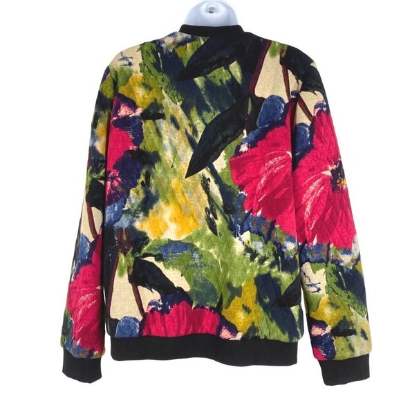 Soft Surroundings Floribella Bomber Jacket Large Quilted Floral Zip‎ CJ-1223 - Picture 7 of 9